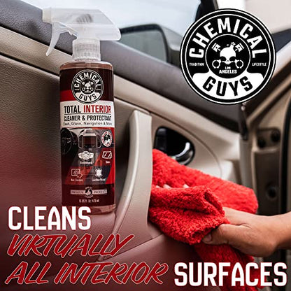 Chemical Guys Total Interior Cleaner & Protectant - Black Cherry, Car Cleaning Spray, Cleans and Protects Leather, Vinyl, Plastic, Rubber, and Glass, Safe for Trucks, SUVs, Jeeps, RVs & More - 16 oz - size: 16 Fl Oz (Pack of 1), style: Black Cherry