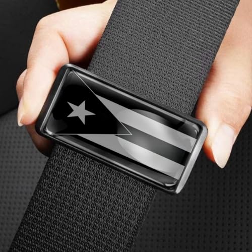 2PCS Puerto Rico Flag Car Seatbelt Adjuster car Universal Car Seat Belt Pads Cover for More Comfortable Driving, Seat Belt Shoulder Strap - color: Black Puerto Rico Flag