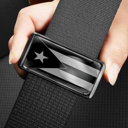 2PCS Puerto Rico Flag Car Seatbelt Adjuster car Universal Car Seat Belt Pads Cover for More Comfortable Driving, Seat Belt Shoulder Strap - color: Black Puerto Rico Flag