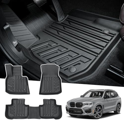 Floor Mats for 2018-2024 BMW X3 / 2019-2024 BMW X4, Custom Fit for X3 X4 Accessories, 3D TPE All Weather Car Mats Heavy-Duty Floor Liners (Fit All Models) - size: 1)BMW X3｜18-24 /BMW X4｜19-24 ｜1st & 2nd Row