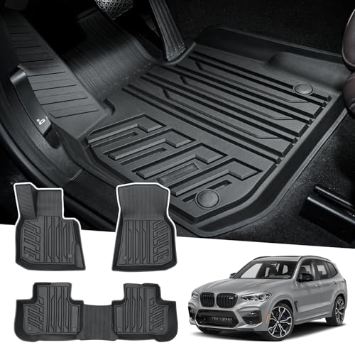 Floor Mats for 2018-2024 BMW X3 / 2019-2024 BMW X4, Custom Fit for X3 X4 Accessories, 3D TPE All Weather Car Mats Heavy-Duty Floor Liners (Fit All Models) - size: 1)BMW X3｜18-24 /BMW X4｜19-24 ｜1st & 2nd Row