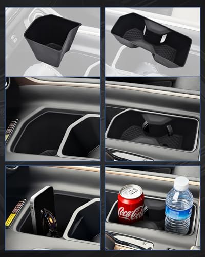 Cup Holder Inserts for Toyota Grand Highlander Accessories 2026 2025 2024, Non-Slip TPE Center Console Protector Organizer to Prevent Spills & Scratches for 2025 2026 Grand Highlander Hybrid - size: For 2024-2026 Grand Highlander