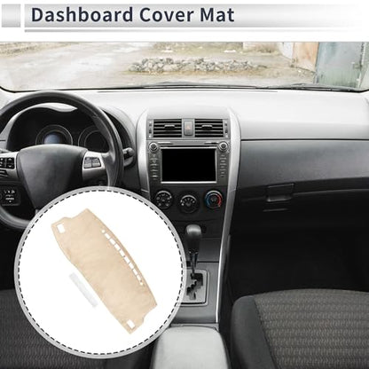 Dashboard Cover Anti-Slip/Anti Dust Dash Cover Mat Carpet for Toyota Corolla 2014-2018 Flannel Beige