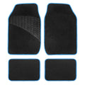 FH Group Color-Trimmed Non-Slip Carpet Car Floor Mats with Rubber Heel Pad – Universal Fit for Sedan, SUV & Truck – Full Set Blue/Black - color: BLUE