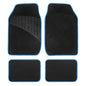 FH Group Color-Trimmed Non-Slip Carpet Car Floor Mats with Rubber Heel Pad – Universal Fit for Sedan, SUV & Truck – Full Set Blue/Black - color: BLUE