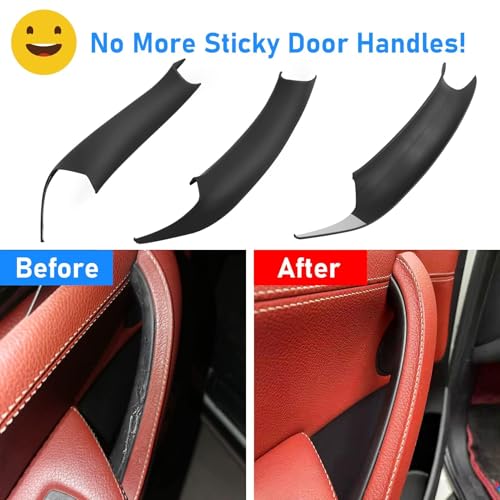 Jaronx Compatible with BMW X3 F25/X4 F26 Door Handle Covers,3PCS Interior Door Pull Handle Covers for BMW X3 F25 2010-2016, X4 F26 2014-2017, Left and Right Side(Black) - color: Black, size: 3 Pieces