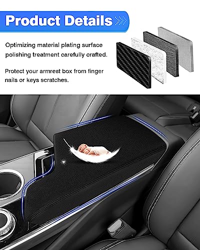 Autorder Center Console Cover for 2023-2025 2026 Cadillac Lyriq Accessories Armrest Cover Anti-Scratch Middle Console Pad Leather Armrest Protector - size: Cadillac Lyriq 2023-2026