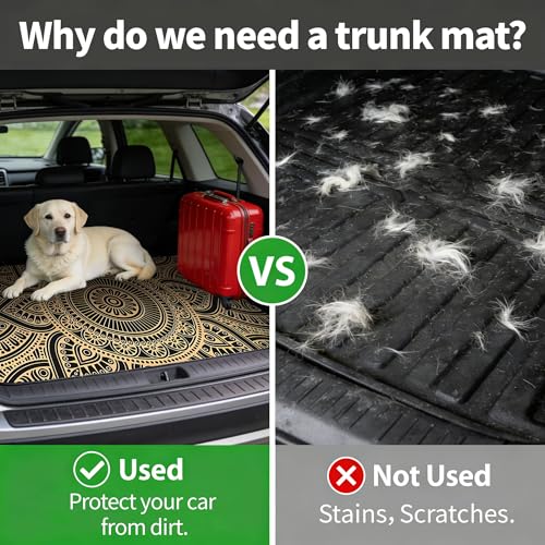 Car Trunk Mat - Universal Size 29" x 39", Bohemian Style Cargo Liner, Car Accessory for SUVs/Sedan/Wagons, Durable Protective Mat, Trunk Liner for Families/Travel Enthusiasts - style: Bohemian style-5