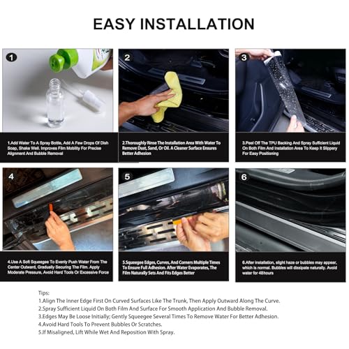 Car Door Sill Protector, 4 Pcs Clear PPF Paint Protection Film Kit, Universal Door Entry Edge Guard & Scuff Plate Protector, Invisible Anti-Scratch Door Step Wrap for Cars, SUV, Trucks - size: Front:23.62"L×2.36"W×2PCS+Rear:15.75"L×2.36"W×2PCS