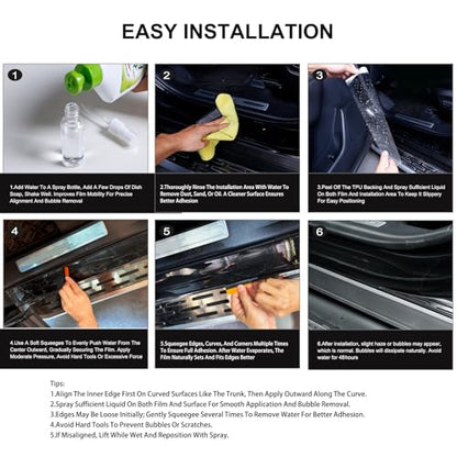 Car Door Sill Protector, 4 Pcs Clear PPF Paint Protection Film Kit, Universal Door Entry Edge Guard & Scuff Plate Protector, Invisible Anti-Scratch Door Step Wrap for Cars, SUV, Trucks - size: Front:23.62"L×2.36"W×2PCS+Rear:15.75"L×2.36"W×2PCS