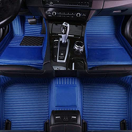 enheng Custom Waterproof Leather Car Floor Mats Fit for Most Car SUV Truck & Sportscar All Weather Protection Vehicles (Blue Stripe) - color: Blue Stripe