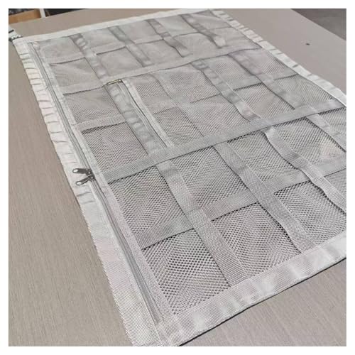 Car Ceiling Cargo Net with 2 Pockets - 35.4"x25.5" Cross-Strap Reinforced Double-Layer Mesh Organizer, Adjustable for SUVs - Road Trips, Camping, Commuting Storage Organization - Gray - size: 35.4"x25.6"-Gray
