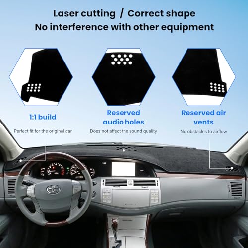 Dash Cover Mat Compatible with Toyota Avalon 20052006 2007 2008 2009 2010 Car Interior Dashboard Cover Mat Nonslip Dashmat Sunshade Glare UV Rays Protector Accessories Custom Fit - size: Compatible with Avalon 2005-2010