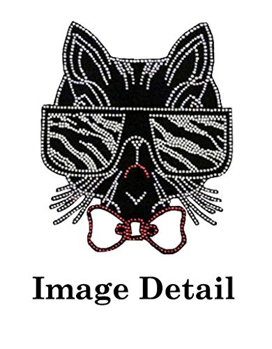 Universal Fit Car Truck Front/Rear 4-Piece Full Set Crystal Bling Rhinestone Studded Black Carpet Floor Mats (Cat Sunglass/Black) - color: Cat Sunglass/Black