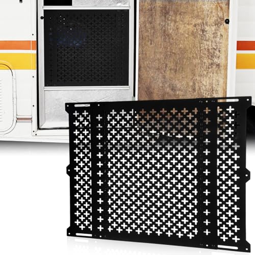 Gisafai 20 Inch High Adjustable RV Door Screen Protector Adjusts from 21''- 31.5'' Aluminum RV Screen Door Protector for Dog Grille Alloy Defender, Black - size: 20 Inch High, style: Classic