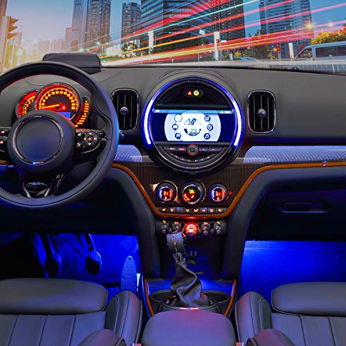 Nilight 48 LEDs DC 5V Multicolor Music Car Strip Light Under Dash Lighting Kit with Sound Active Function and Wireless Remote Control, 2 Years Warranty, 4PCS USB Interior Lights - color: 4PCS USB Interior Lights