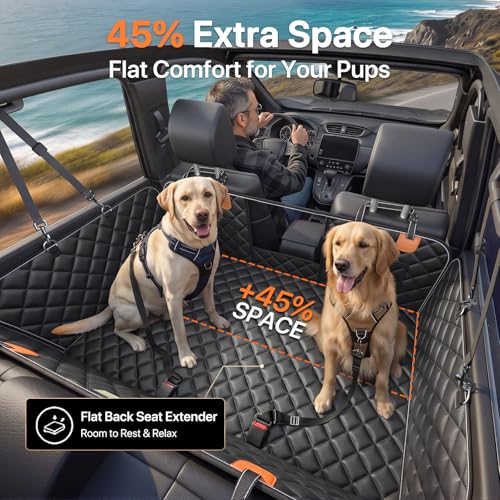 Dog Truck Seat Cover for Back Seat [2026 Military-Grade Protection], Hard Bottom Dog Hammock for Car, Waterproof Pet Bed Extender for Large Dogs, with Detachable Mat, XL for Crew Cab Truck/SUV - color: Black, size: XL-Full Size Crew Cab Trucks & SUV