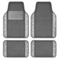 CAR PASS Bling Diamond Car Mats Shining Carpet Crystal Rhinestones Sparkly Glitter Floor Mats with Anti-Slip PVC Heel Pad Universal Fit for Automotive SUV, Sedan, Car, Van, 4pcs for Girl Women, Gray - color: Gray