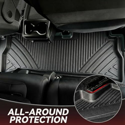 YITAMOTOR Floor Mats Fit for 2024 2025 2026 Chevrolet Trax ACTIV/LS/LT/RS, TPE All Weather Custom Fit Floor Liners & Cargo Mat for Chevy Trax Accessories, Automotive 1st & 2nd Row Car Mats Set, Black - style: 24-26 Chevy Trax Full Set