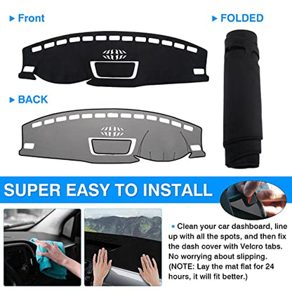 Autorder Dashboard Cover Mat for Volkswagen Atlas 2018-2023 VW Atlas Cross Sport Accessories Dash Cover Flannel Dash Mat Sunshade Glare UV Rays Protector - size: For Volkswagen Atlas 2018-2023