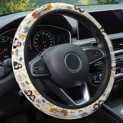 GENANY Mom Daughter Diaries Steering Wheel Cover, Non Slip Polyester Car Wheel Protector for Car SUV Truck, Universal 15 Inch - color: Mom & Daughter Diaries