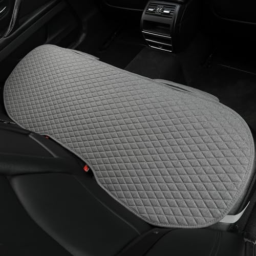 Linen Car Seat Covers,Bottom Seat Covers for Cars Include 1 Pair Front Driver Seat Pad Mat and 1 Rear Bench Cover Universal Fits 90% Vehicles,SUVs,Cars,Sedans(3Piece-Gray) - color: Gray, size: 2 Front Seat Covers+1 Rear Bench Seat Cover