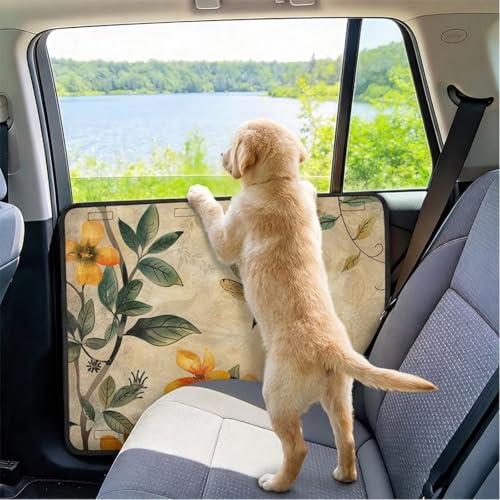 Dragonfly Door Protector from Dog Scratching Car Protects Doors from Dog Scratching 2 Pieces Pet Window Guard Universal Fit for Cars, Trucks, Suvs - color: Dragonfly Print