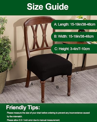 CRFATOP Jacquard Dining Room Chairs Seat Covers Set of 4 with Soft Bench Chair Cover Stretch Kitchen Chair Slipcover Washable Seat Cushion Slipcover Protector for Hotel Ceremony Banquet Wedding,B11 - color: Jacquard B11