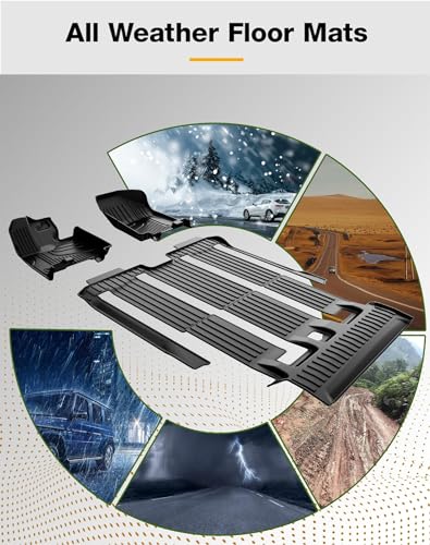 2021-2025 Sienna Floor Mats 7-Seat Compatible with Toyota Sienna (without Vacuum & Fridge Box) - Custom Fit TPE 3 Row Floor Liners - All Weather Floor Mats for Toyota Sienna Accessories 2021-2024 2025 - style: (5)Toyota Sienna 2021-2025 Floor Mats