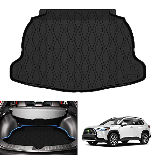 KUST Cargo Mat for Toyota Corolla Cross 2022-2025 2026 (Only Fits NO JBL Subwoofer in Cargo Area)(Not for Corolla) Rear Trunk Mat Cargo Liner All Weather Protection TPE Rubber Black - style: Corolla Cross 2022-2026 │ Trunk Mat