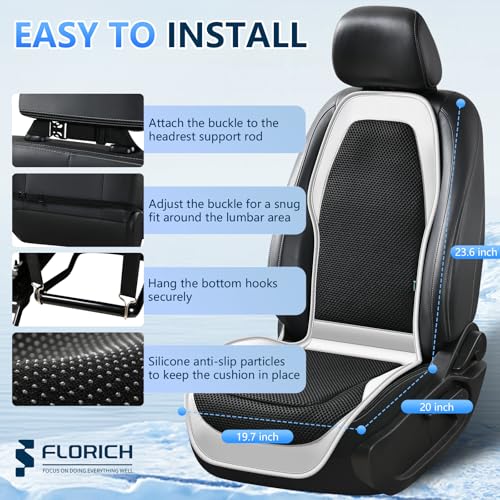 Upgraded Cooling Car Seat Cover Front Seat with Blowing&Suction, 12V-24V Ventilated Car Seat Cushion with 8 Turbo Fans, 3-Speed Adjustable Universal Fit Breathable Car Cushion for Summer Driving-Gray - color: Gray