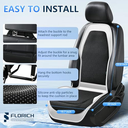 Upgraded Cooling Car Seat Cover Front Seat with Blowing&Suction, 12V-24V Ventilated Car Seat Cushion with 8 Turbo Fans, 3-Speed Adjustable Universal Fit Breathable Car Cushion for Summer Driving-Gray - color: Gray