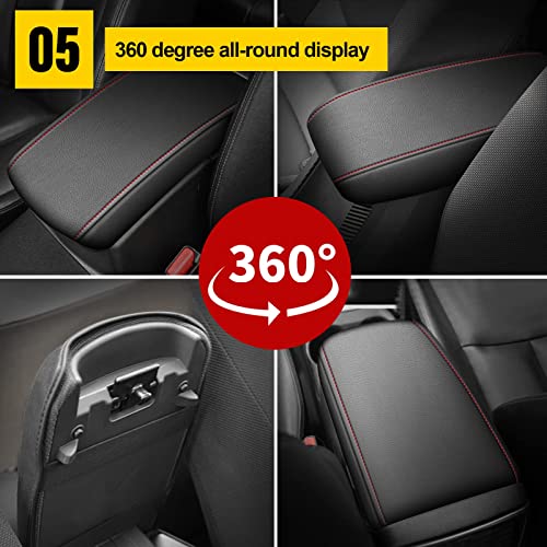 AOMSAZTO Leather Center Console Cover for Honda Civic 2015 2014 2013 2012 Armrest Cover - color: Black-4