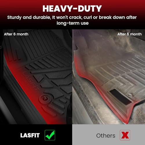 LASFIT Floor Mats for 2024 2025 2026 Dodge Ram ProMaster EV SLT/SLT+/Tradesman Front Mat, All Weather TPE Custom Fit Car Mats Floor Liners 1st Row Only, Black - style: 6) ProMaster EV | 2024-2026 |Front Mat