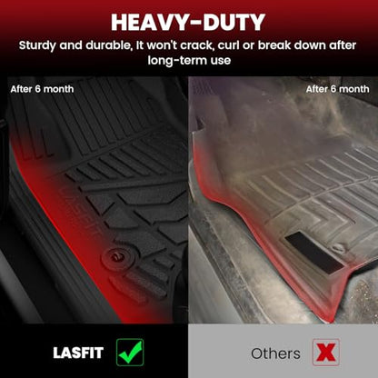 LASFIT Floor Mats for 2024 2025 2026 Dodge Ram ProMaster EV SLT/SLT+/Tradesman Front Mat, All Weather TPE Custom Fit Car Mats Floor Liners 1st Row Only, Black - style: 6) ProMaster EV | 2024-2026 |Front Mat