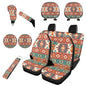 Horeset Aztec Style Full Set of 11pcs with Lanyards Key Holder,Farmhouse Rustic Bottle Holder Pad,Cars Headrest Protector,Gear Shift Knob and Handbrake Cover for Daily Outside Travel - color: Aztec Style-8