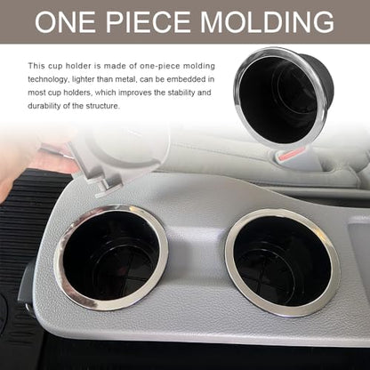 2PCS Cup Holder Insert, Automotive Cup Holders, Large Capacity Plastic Vehicle Cups Holder Insert Replacement, Portable Recessed Plastic Vehicle Drink Can Adapter Universal for RV Boats Sofas