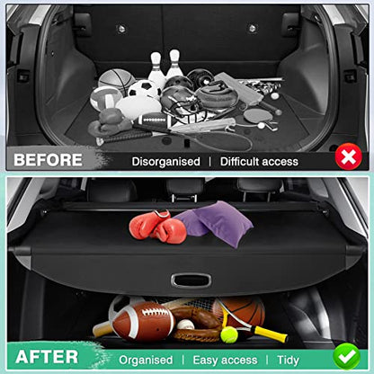 Powerty Retractable Cargo Cover for 2021-2026 Kia Sorento, Canvas Texture Trunk Cover Privacy Screen Rear Security Shade for Sorento Accessories - size: 2021-2026 | Kia Sorento