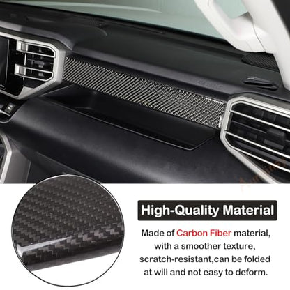 Carbon Fiber Center Control Panel Dashboard Strips Trim Sticker Fit Toyot@a Tundra/Sequoia 2022-2024 Center Console Molding Panel Cover Dashboard Central Control Strip Interior Decorative Accessories - size: Center Control Panel Dashboard Strips Trim