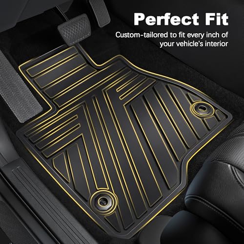 All Weather Floor Mats Custom Fit for Mazda CX-5 2017-2025 Waterproof Heavy Duty Anti-Slip Car Mats, 1st & 2nd Row Full Black - color: Black