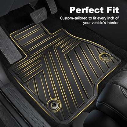 All Weather Floor Mats Custom Fit for Mazda CX-5 2017-2025 Waterproof Heavy Duty Anti-Slip Car Mats, 1st & 2nd Row Full Black - color: Black