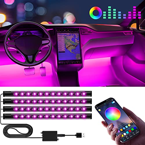 Winzwon Led Lights for Car Accessories Interior, Gifts for Mothers Day Him Her Men Women Teen Boys Girls, APP Control with USB Port Color Change Lights for Truck Decor - style: 1 Pack
