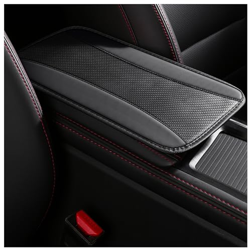 IHOTDER Stylish Car Center Console Cover,PU Leather Car Armrest Cover Prevent Scratches on Center Console,Universal Car Armrest Cushion Car Accessories Interior for Car SUV Truck (Black) - color: Black