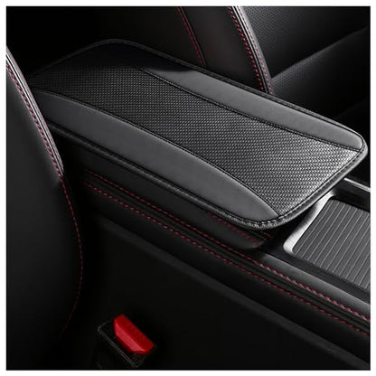 IHOTDER Stylish Car Center Console Cover,PU Leather Car Armrest Cover Prevent Scratches on Center Console,Universal Car Armrest Cushion Car Accessories Interior for Car SUV Truck (Black) - color: Black