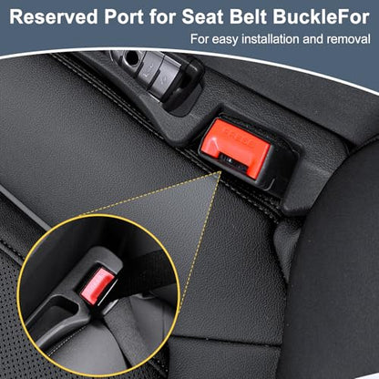 Car seat Gap Filler 2-Piece Multi-Functional Storage Belt with PU Material, seat Side Gap Filler to Prevent Items from Falling, Universal for Cars, SUV, Trucks (Black)
