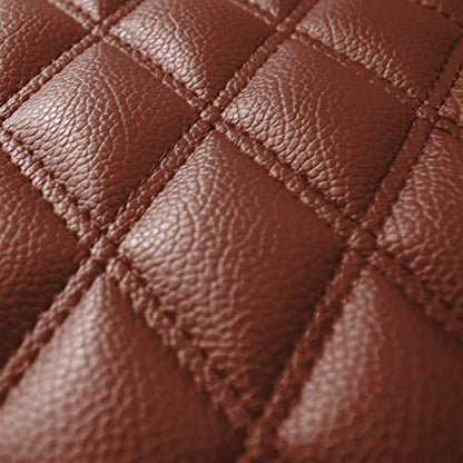 FH Group Luxury Universal Car Floor Mats - Brown PU Leather Diamond Design - Universal Fit Heavy Duty Non-Slip Mats for Sedan, SUV, Truck - color: Brown