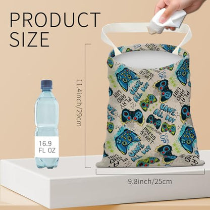 Hanging Car Garbage Bag, Cute Car Trash Can Bag, Automotive Accessories for Women Men Retro Arcade Game Print - color: Retro Arcade Game Print