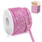 10 Yards Rhinestone Ribbon Roll,0.4 CM Wide Diamond Ribbon for Car Interior,Light Pink Rhinestone Trim Self Adhesive,Shiny Gem Strips Sticker for DIY Crafts Art Wedding Party Decoration