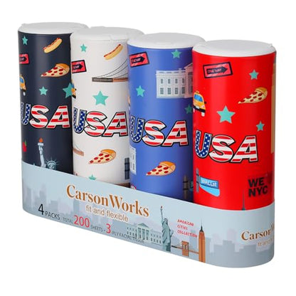 Carson Works Car Tissues Holder 4 Packs Round Car Tissues Cylinder Fit for Car Cup Holder, Home Small Tissue Dispenser with Refill Tissues for Car Bathroom Office - color: Ct-b