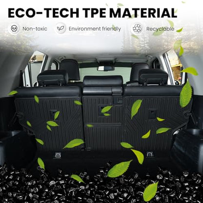 LASFIT Premium Extra Thick Rear Seat Back Mats for Toyota 4Runner 2010-2024 (Only fit 5-Seats) Seat Back Cover | TPE Custom Fit Waterproof 4 Runner Second Row Back Seat Backrest Protector Liners